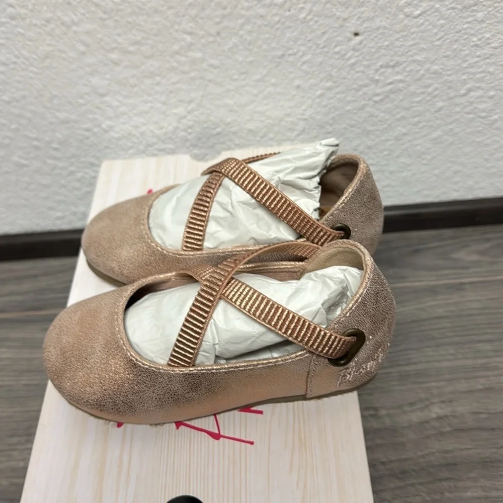 Blowfish Malibu Kids' Pixi Ballet Flat Kid In Rose Gold Reptile